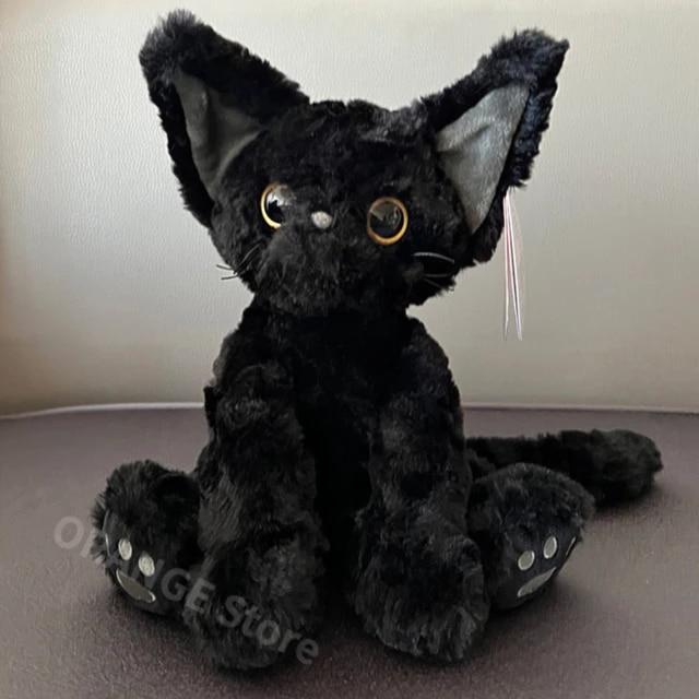 귀여운 데본 렉스 고양이 봉제 인형, 프라미스 고양이, 쿠키, 카키데본, 곱슬, 검은 고양이, 부드러운 박제, 카와이 새끼 고양이, 플러시 야옹 장난감 선물
