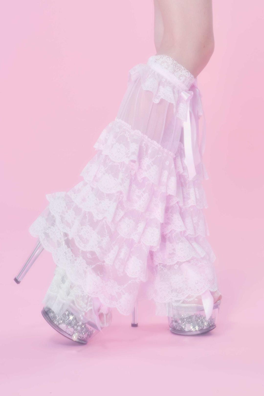 Hime lace leg warmer (babypink)