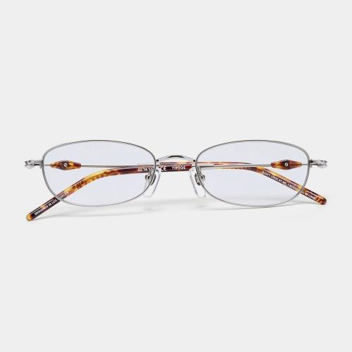 팁토 Tiptoe Silver Tortoise & Clear Lens