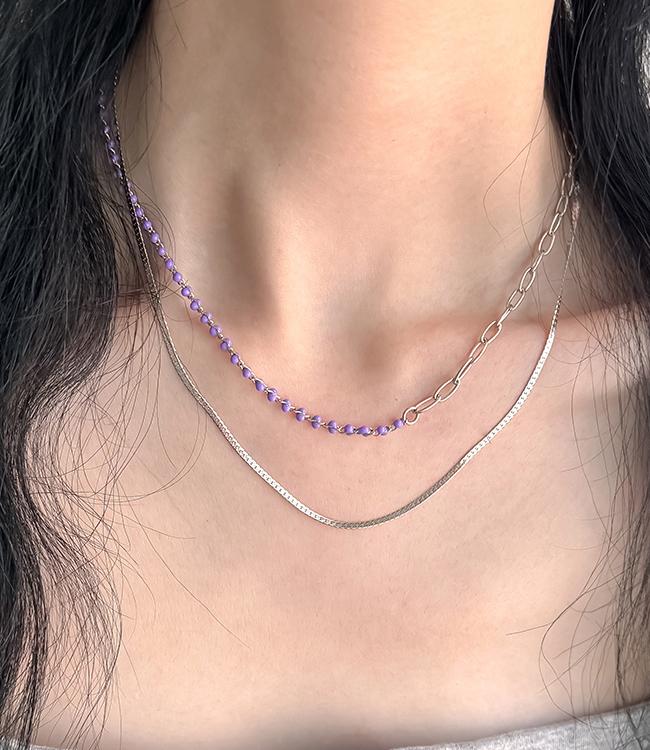 [써지컬] 하프 컬러 체인 목걸이_NK285