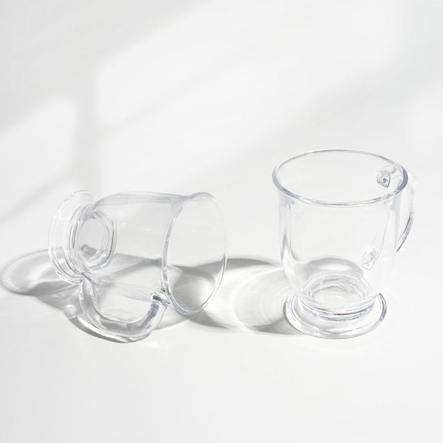 받침 머그 6p 커피 주스 물 빅 유리 컵 잔 세트