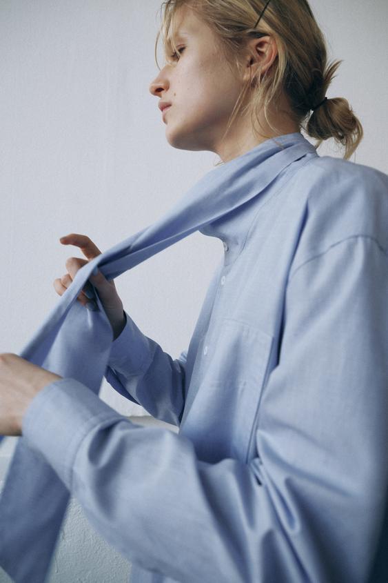 ZW 컬렉션 보우 셔츠