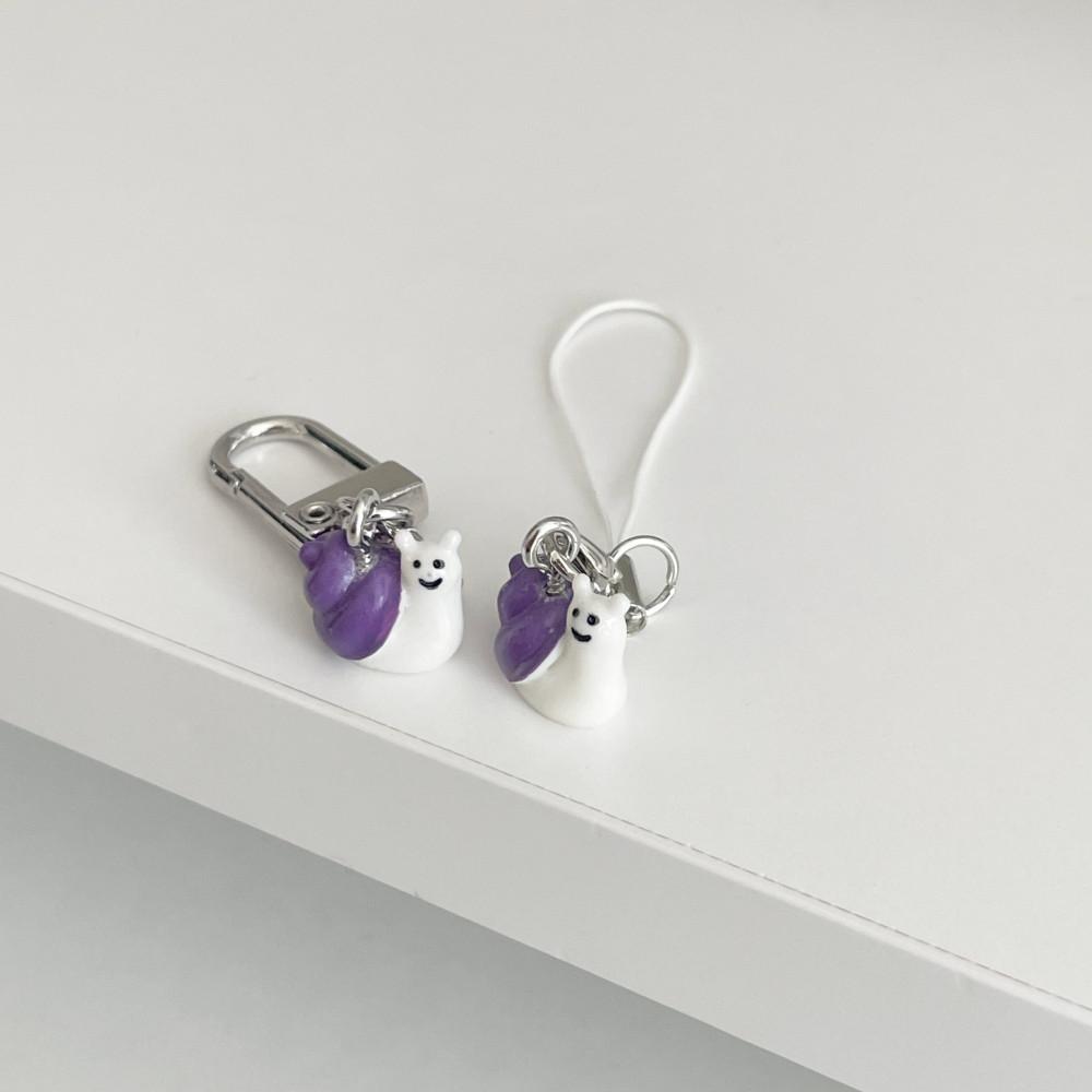 (렛씨온니굿띵) 미니 달팽이키링 휴대폰줄 키링고리 달팽이집사