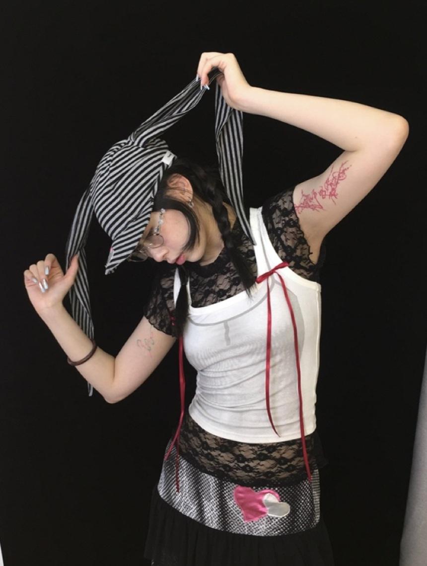 Ttsunami striped knitted cute rabbit hat