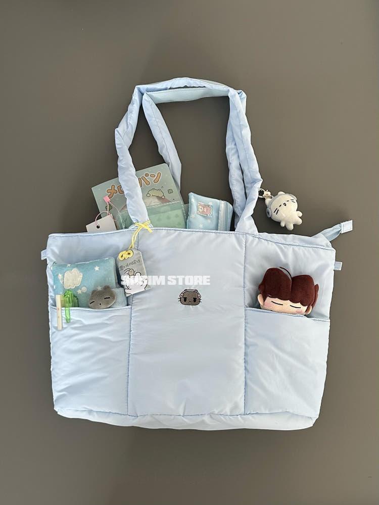 수심 Music Blue Padding Bag 뮤직 블루 패딩 백 아이패드 파우치 유니크
