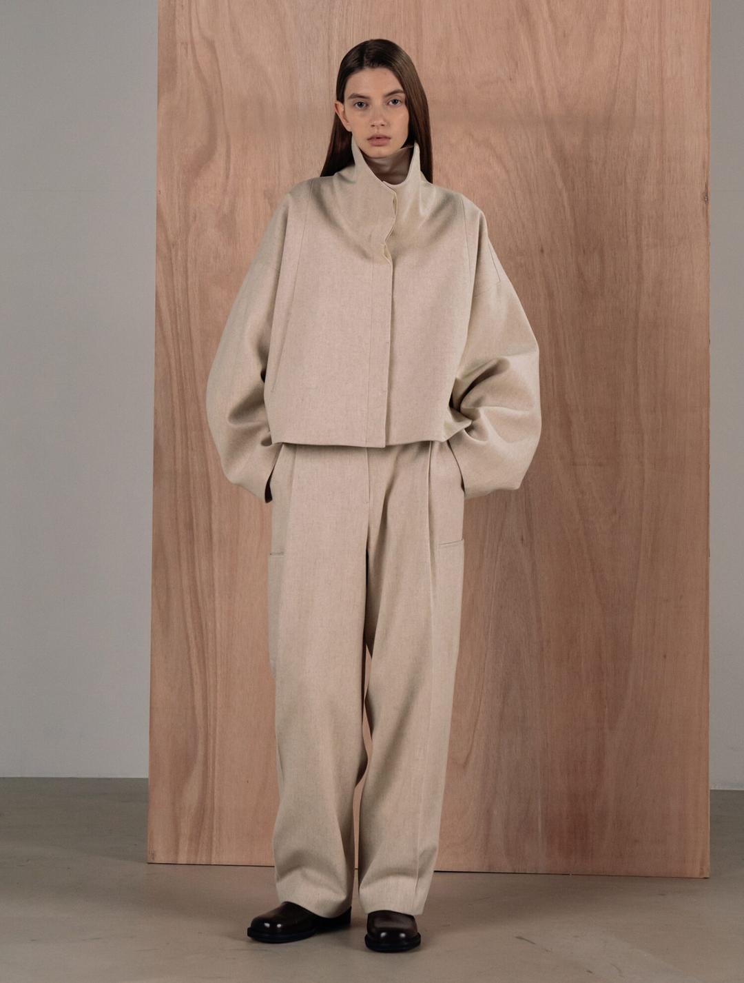 High Neck Jumper - Light Beige