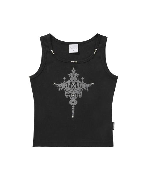 GOTH STUD SLEEVELESS_BK
