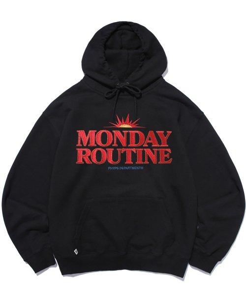 PHYPS® MONDAY ROUTINE STITCH HOODIE BLACK