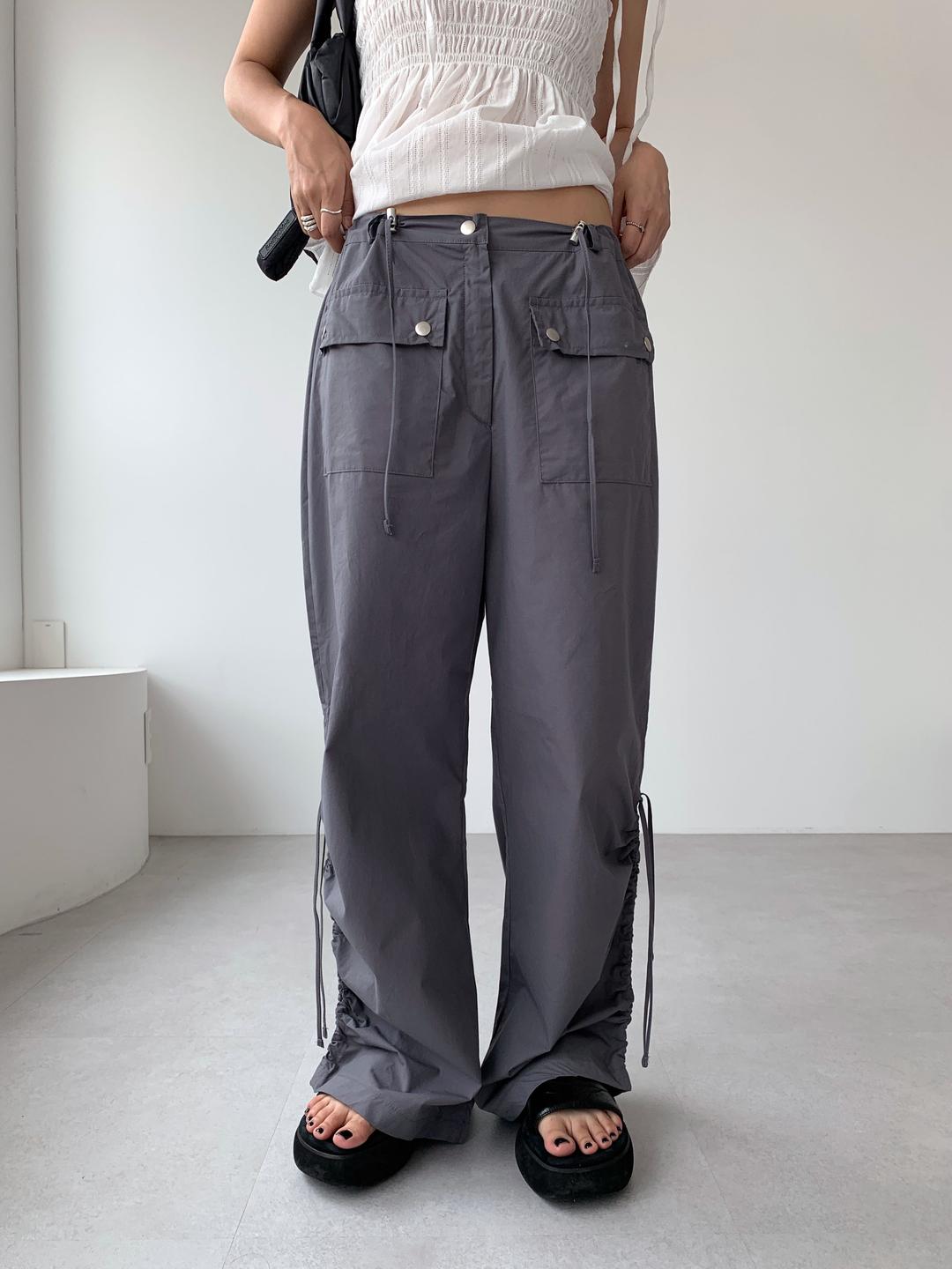 [화이트당일]side shirring cotton pants (2colors)
