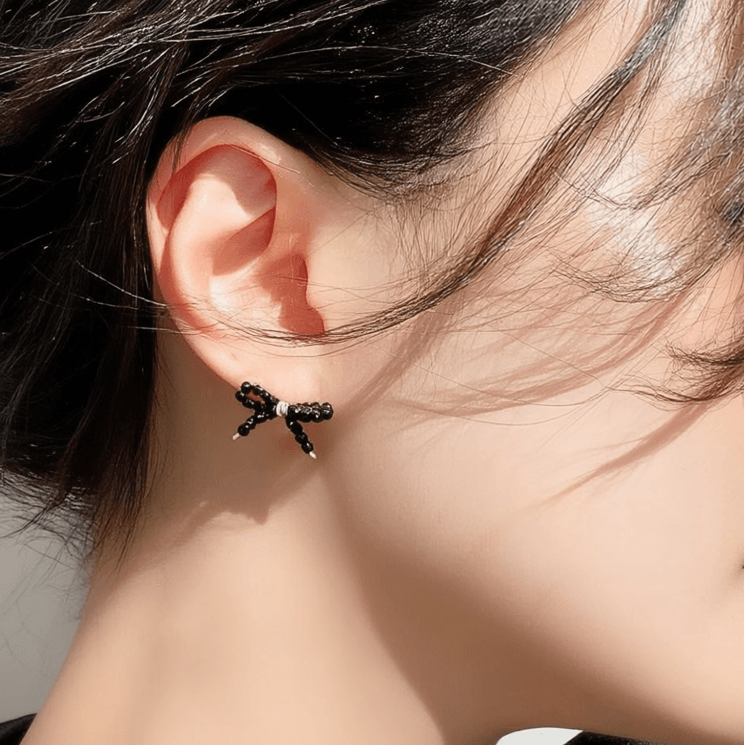 실버925 리본 드 뤼미에르 귀걸이