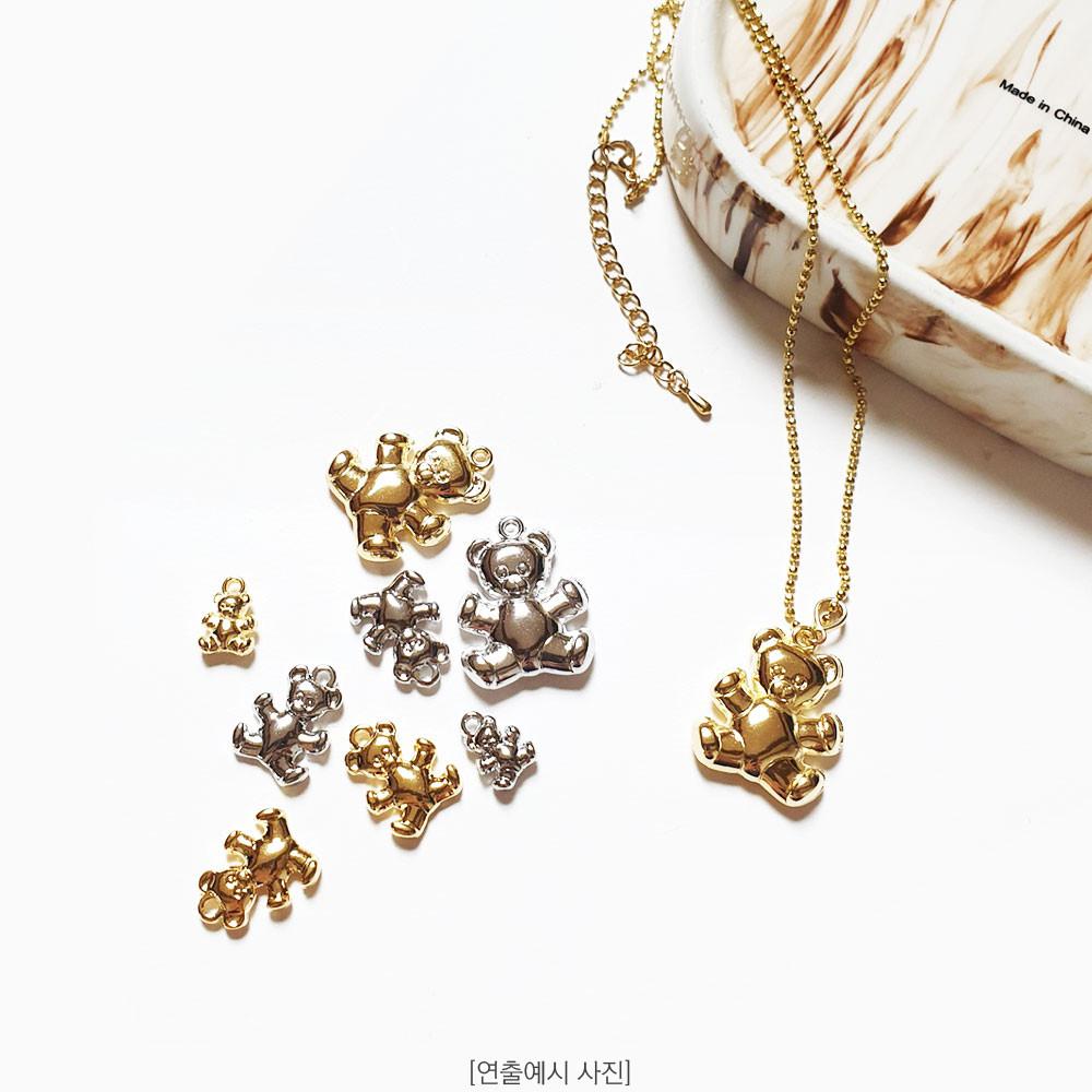 [3Size] new 곰돌이 펜던트 키링 목걸이 귀걸이 만들기 재료 악세사리 부자재