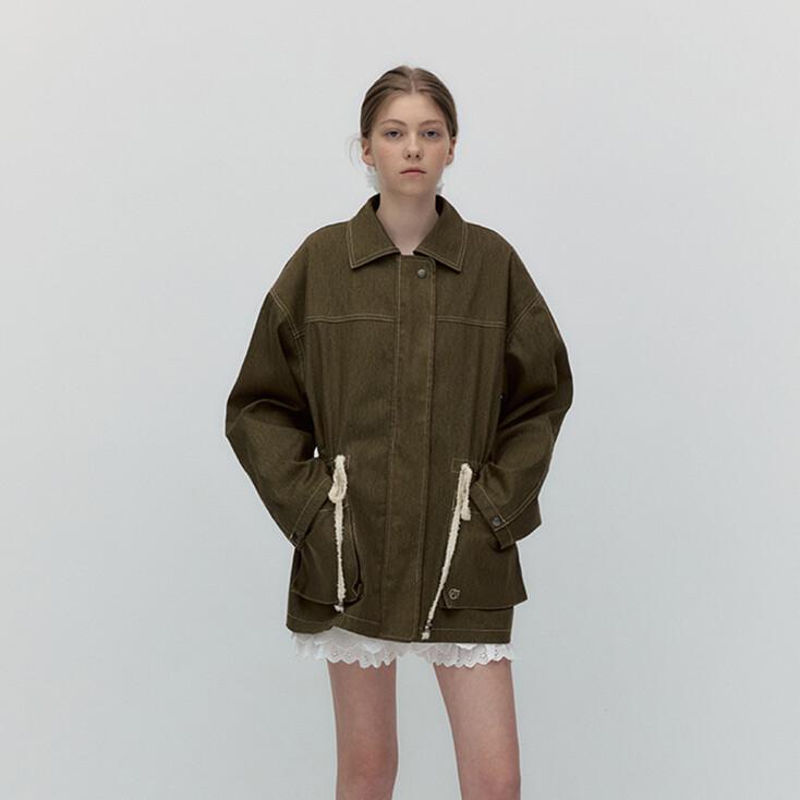 COTTON STITCHED FIELD JACKET [KHAKI BROWN]