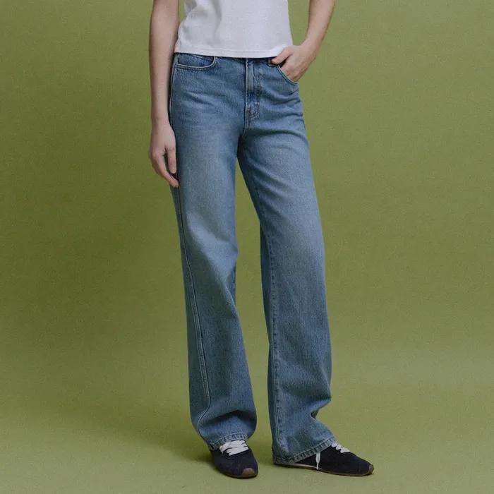 [3차][기장선택] Avec Cone Straight Denim (Mid Blue)