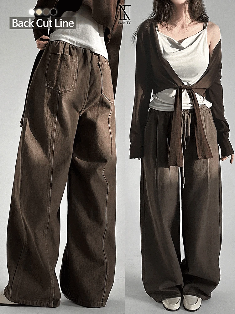 당일출고🚀[25FW🍂숏/기본/롱] 하이웨스트 뒷절개 핀턱 밴딩 와이드 팬츠 4color