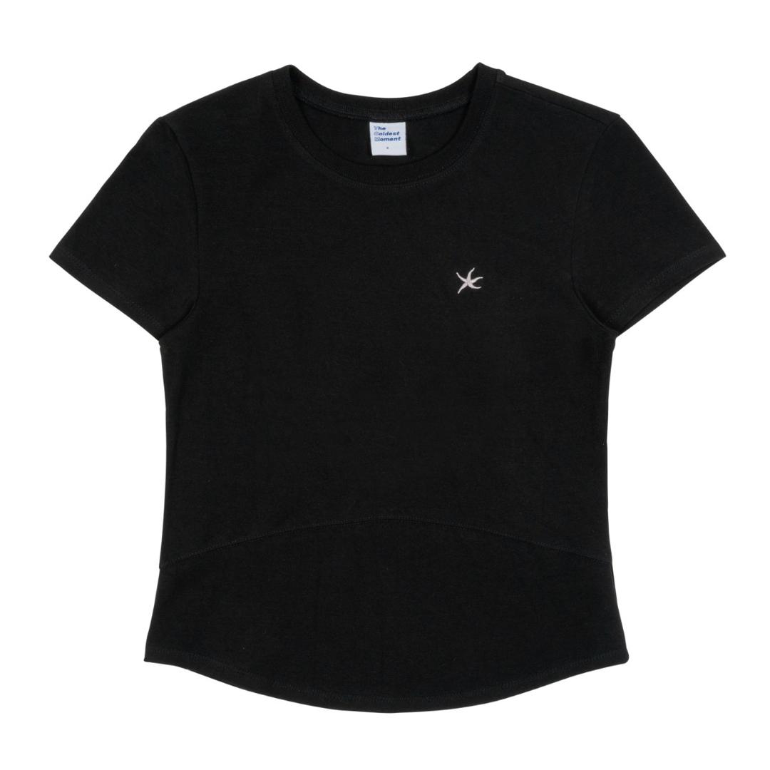 (w) TCM mini logo curved T (black) (6/10 예약배송)