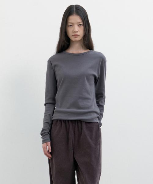 에센셜 코튼 롱슬리브 (다크그레이)