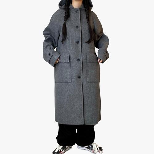 후드 빅 포켓 모자 달린 코트