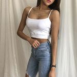 [sns문의폭주/7col] 캡내장 크롭 끈나시 / 크롭나시 _ 알콜