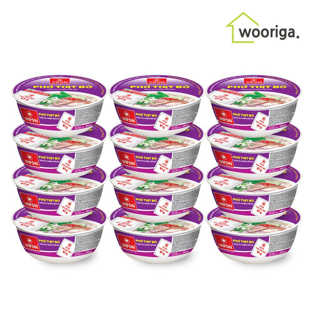 비폰 베트남 쌀국수 컵라면 소고기맛 120g 12개 [원산지:상세설명에 표시]