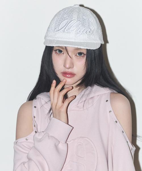 퓨어 레이스 볼 캡 화이트