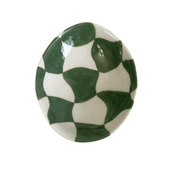 Deep green wave dish (유광)