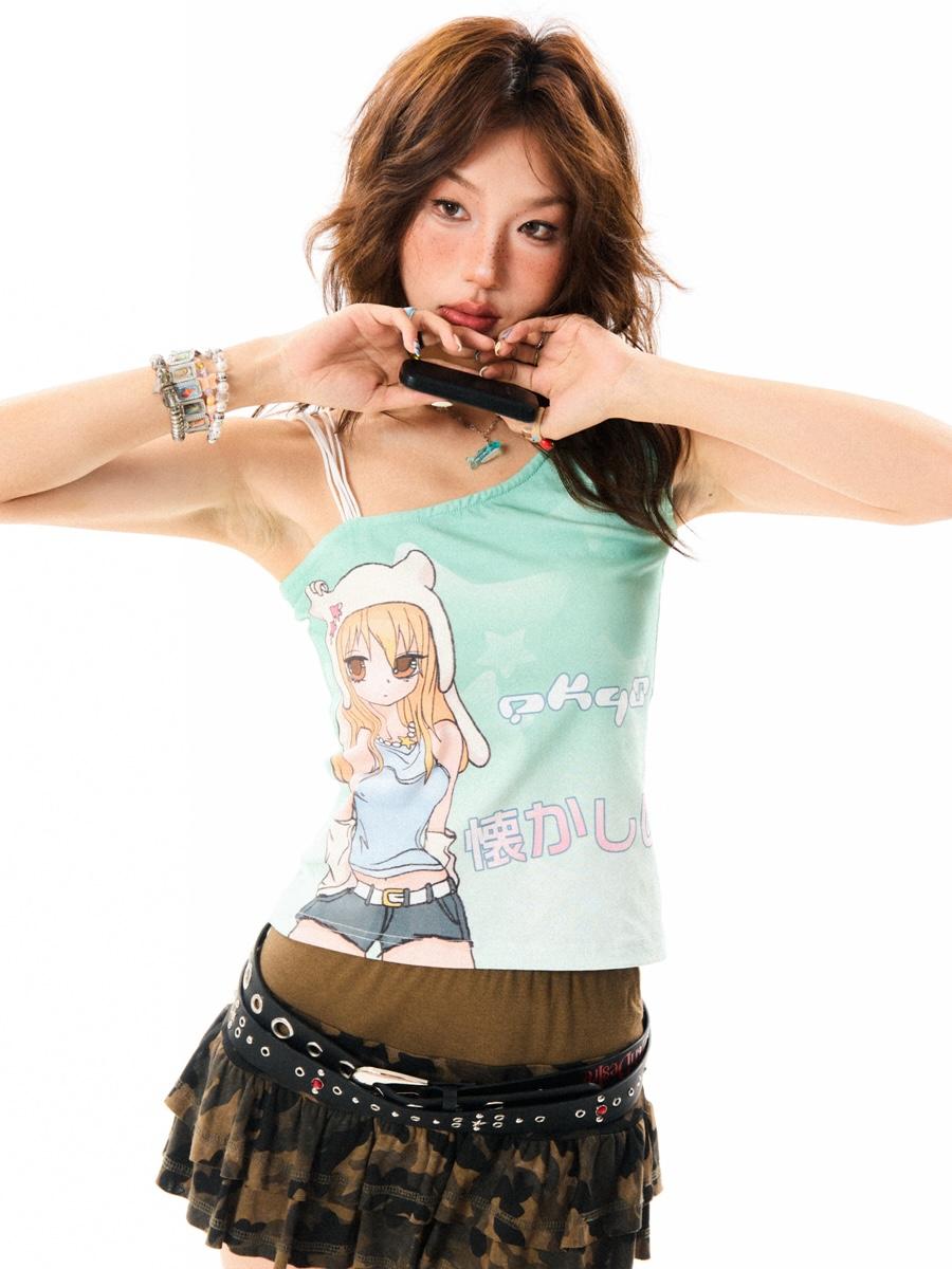 YOUNG STAGE Natsukashi Pop Girl Tank Top (2color)