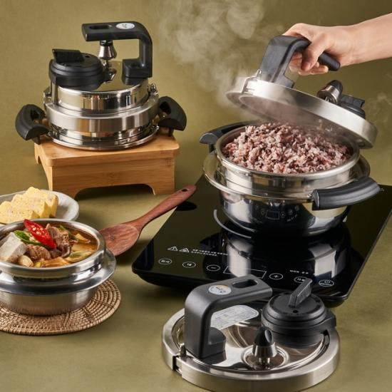 통3중 소댕 압력밥솥(1L /2.2L/인덕션/대나무받침대/패킹)