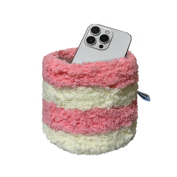 Fuzzy pot_Stripe (pink)