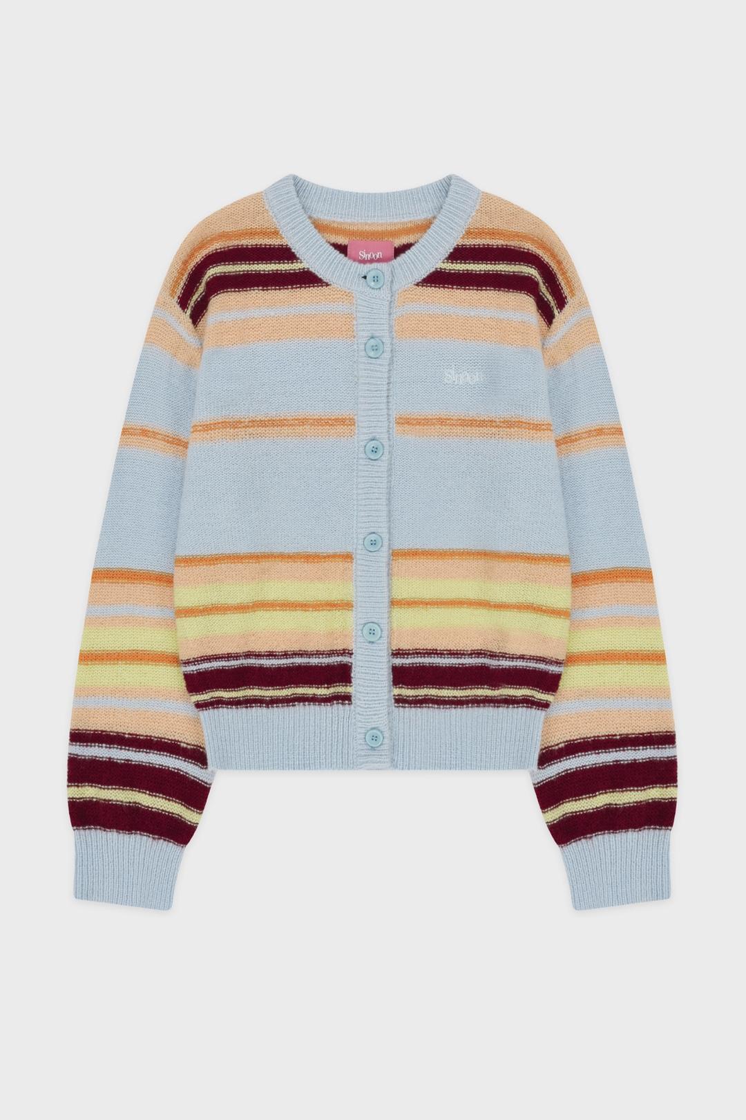 Sinoon Mix Stripe Cardigan (Blue Mix)