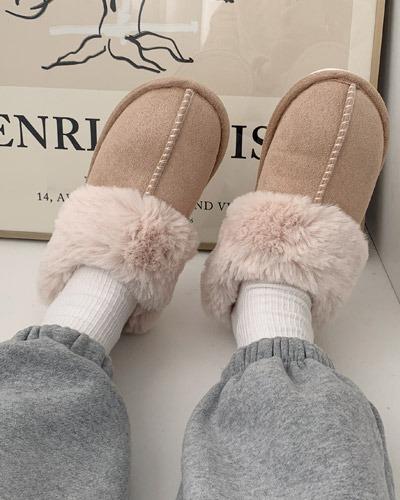 코지 안감 퍼 털 슬리퍼 실내화