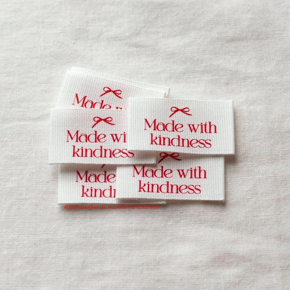 [1SET2개] 상냥하게 만든 면 라벨 Made with kindness cotton label 핸드메이드라벨