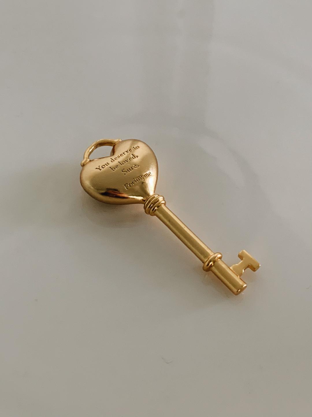 Knock heart key ring 하트 골드 열쇠 키링