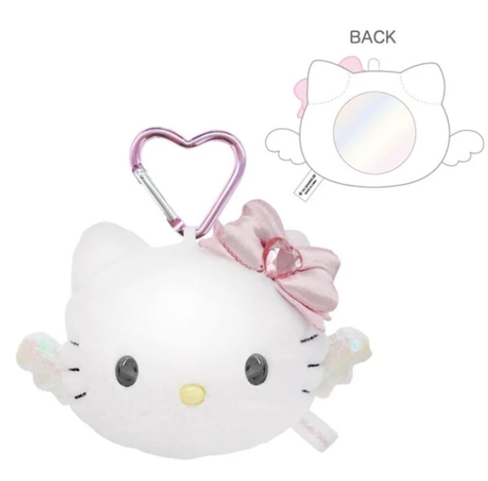 헬로키티 90년대 모후모후 손거울 카라비너 키홀더 핑크 엔젤