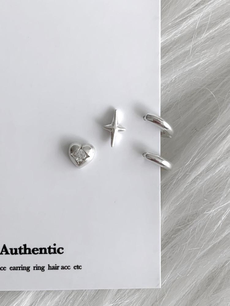 (silver925/ set) love spark piercing set 귓바퀴 피어싱
