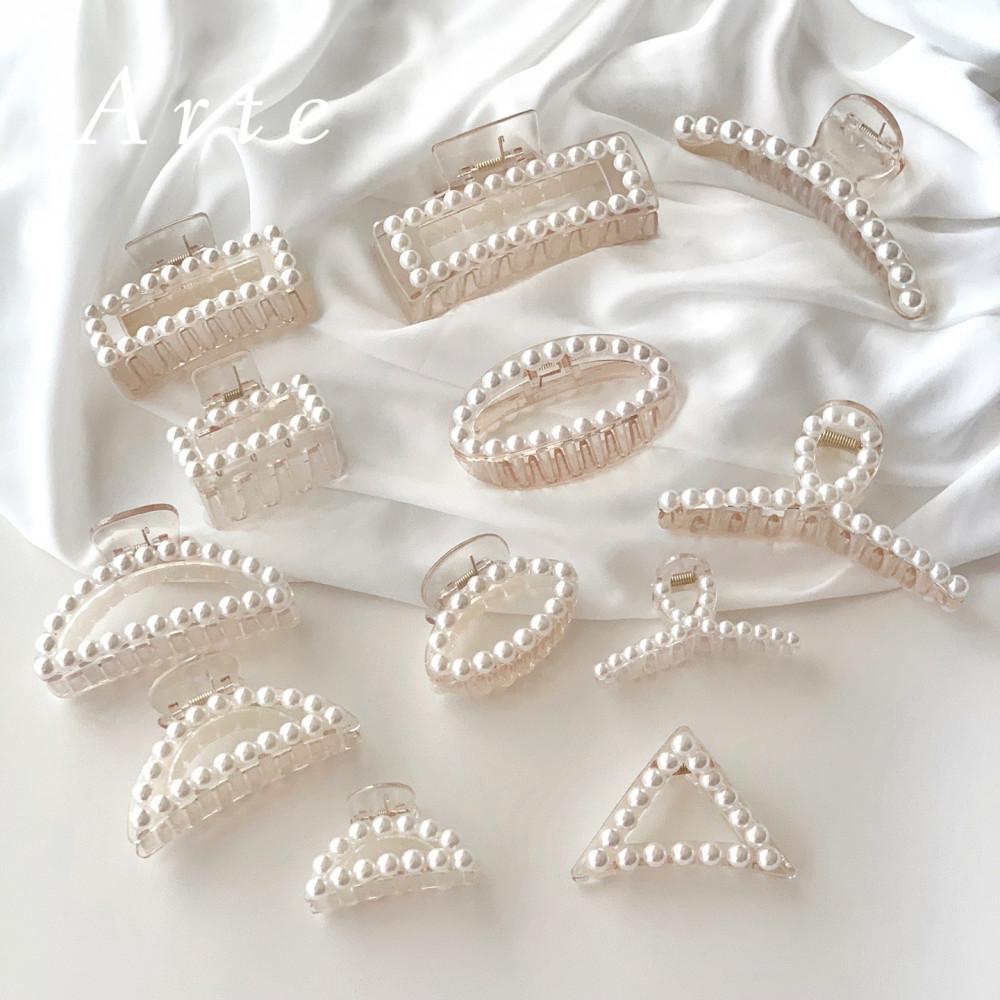 진주 올림머리 반머리 빅사이즈 미니 사각 꼬임 반달 원형 삼각 집게핀 바나나핀 헤어핀