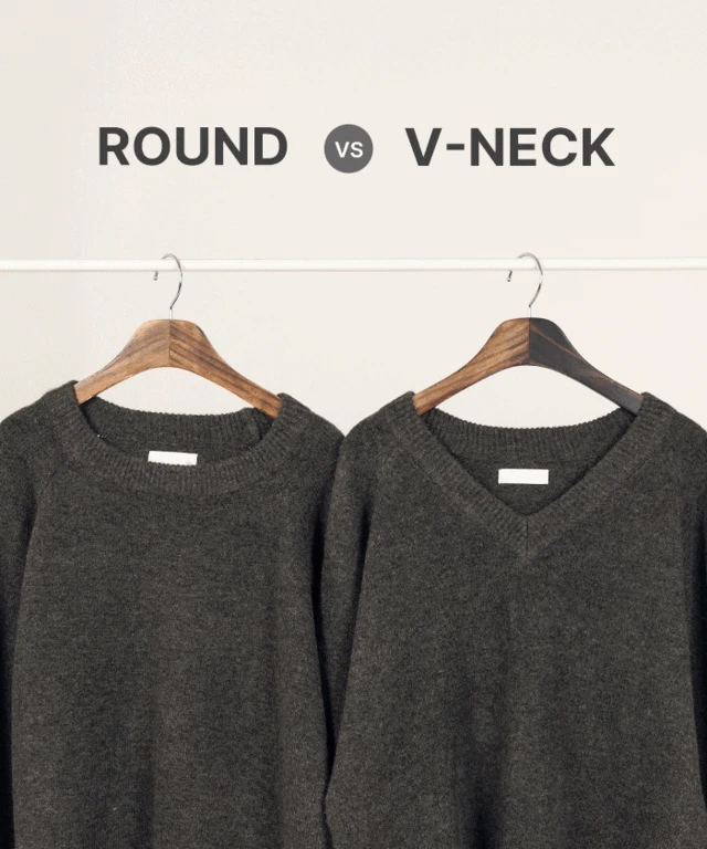 [체형커버/2type]무채색 루즈핏 라운드/브이넥 니트 - 6color