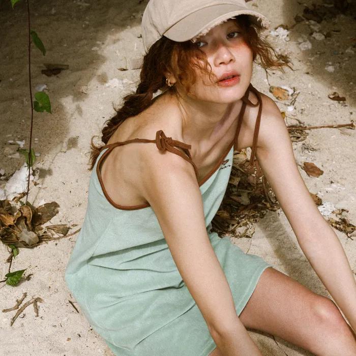 테리 리본 미니원피스(Mint)