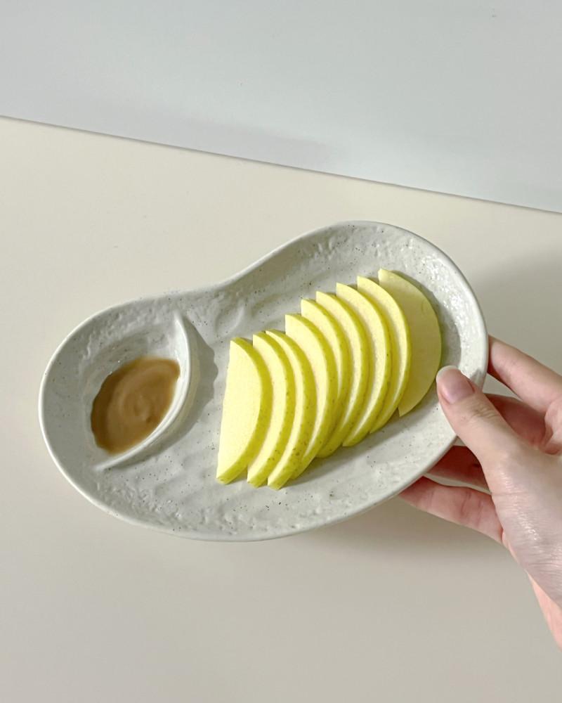 [peanut plate] 땅콩 플레이트 2칸 나눔 접시 그릇