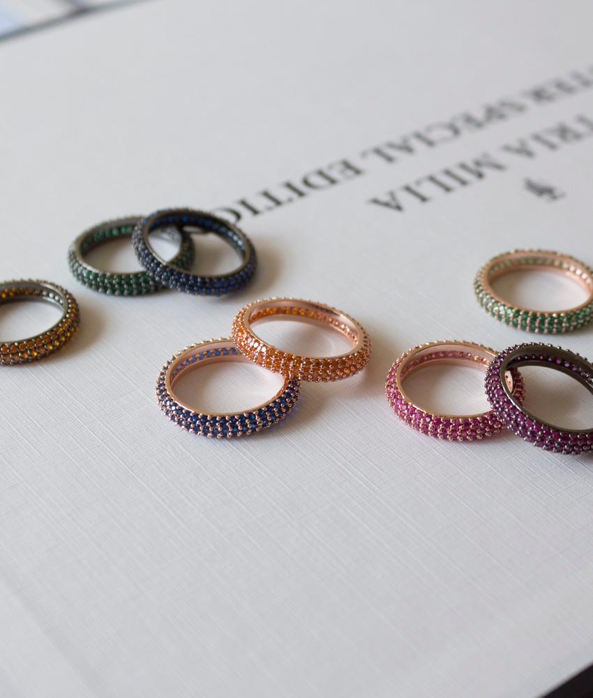 솔티드링 브라스 컬러 큐빅 가드링 포인트 검지 반지 (8color)