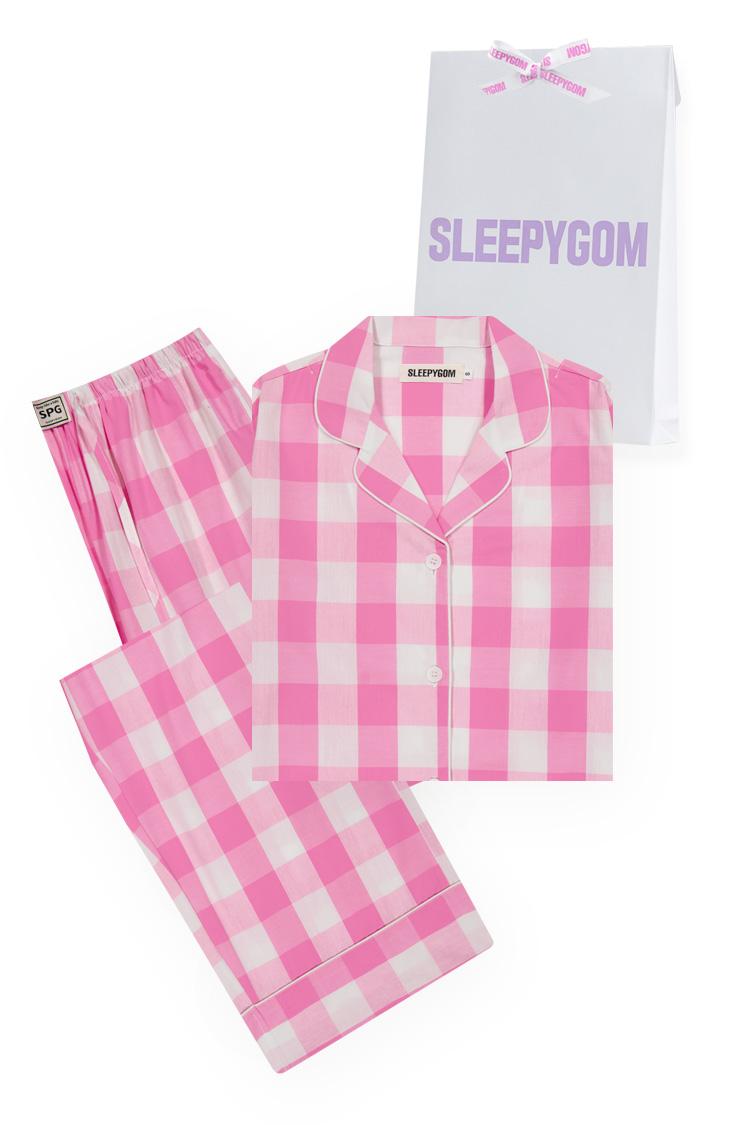 Peony gingham pajama set 20%