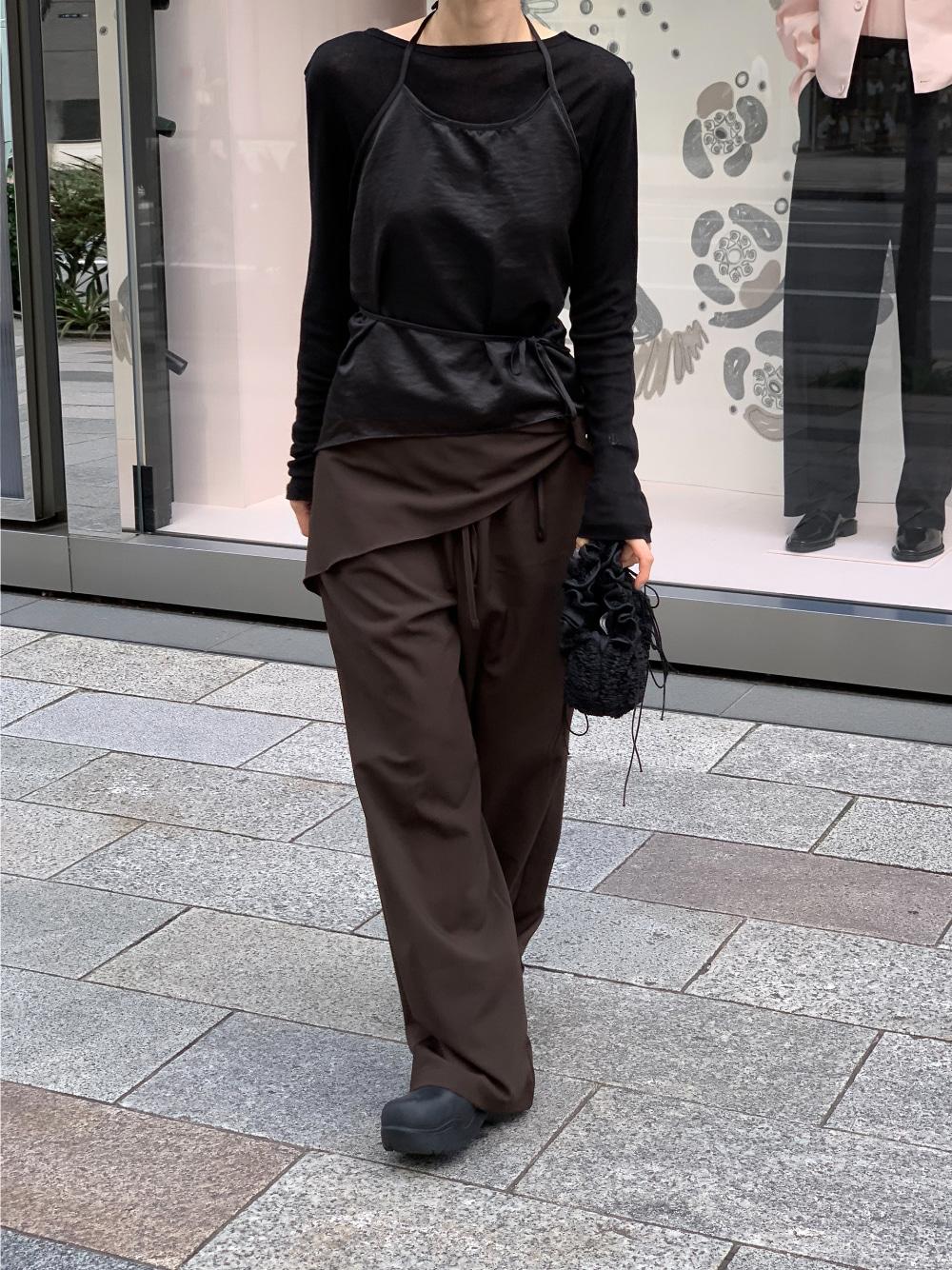 [리어스 제작] 울 뮤트 팬츠 스카프 set (brown)