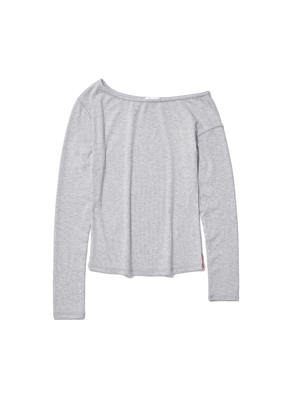 [WOMEN] PWC UNBALANCED JERSEY SLEEVE TOP_MELANGE