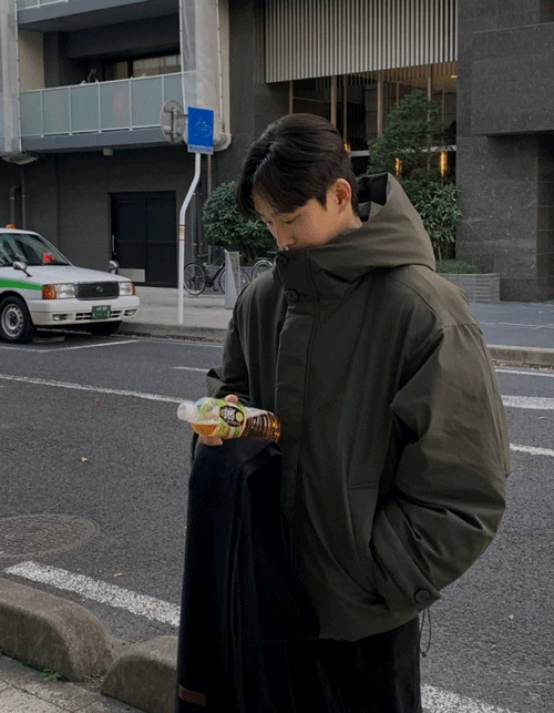업 마드 오버핏 후드패딩 (3color)