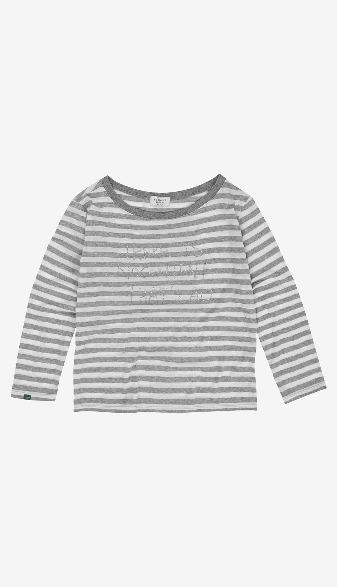 230. Off Shoulder Stripe T _ Melange Grey