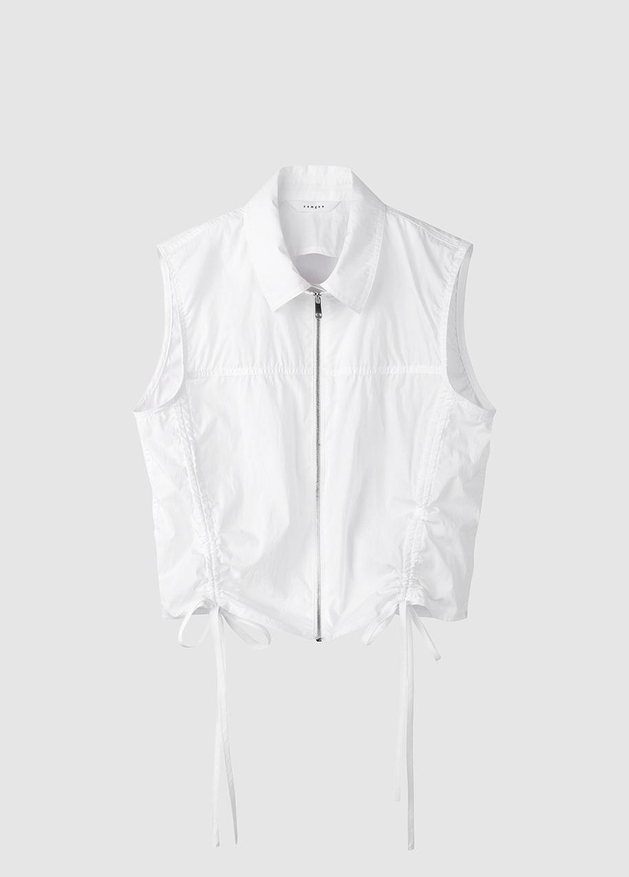 Layered Detail Zip-Up Blouse