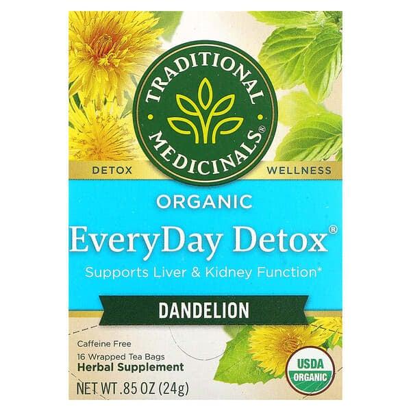 Traditional Medicinals, 유기농 EveryDay Detox, 서양민들레, 카페인 무함유, 티백 16개입, 24g(0.85oz)