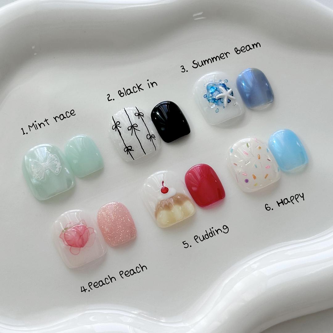 더실프수제네일팁 [임점할인/빠른출고] 여름 페디네일팁 수제페디팁