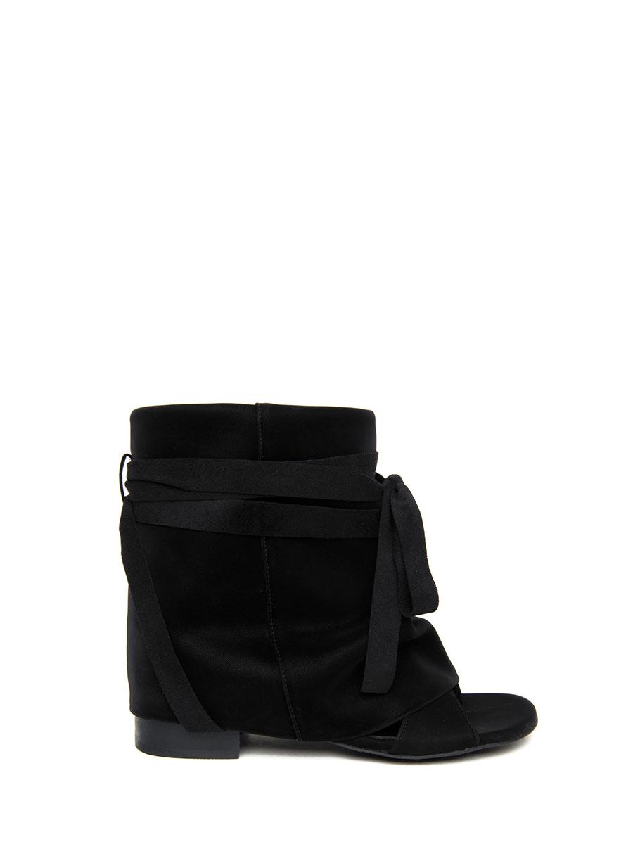 WRAP SANDAL BOOTS BLACK
