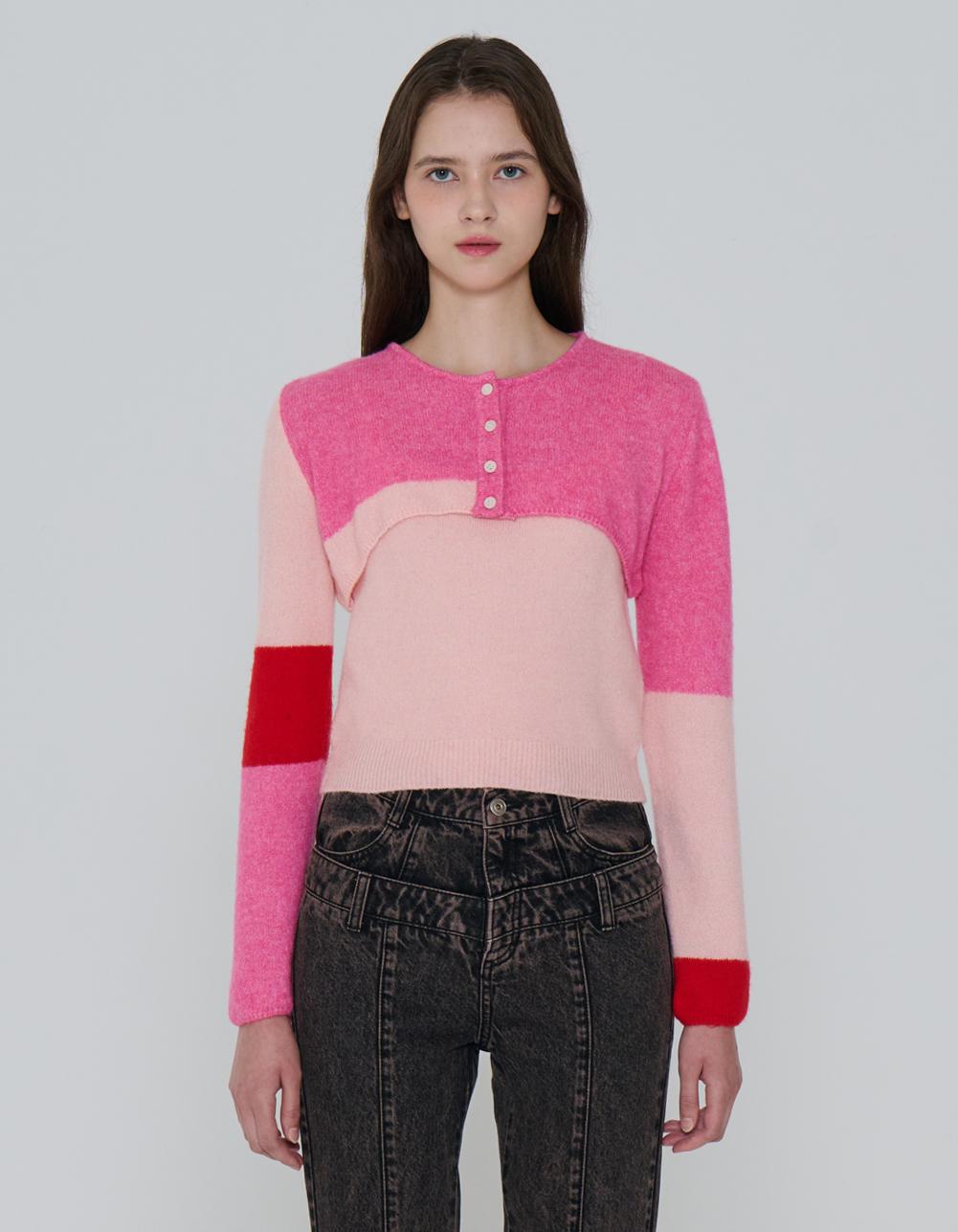 [Thursday Island]_T249MCD903W_컬러 블록 니트 셋업