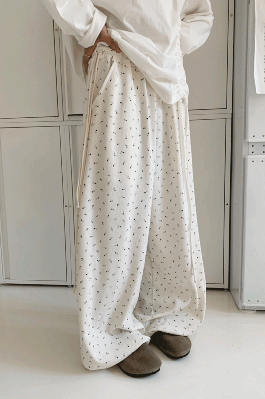flower waffle pants (2color)